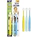 Brilliant Oral Care Baby Toothbrush with Soft Bristles and Round Head, for a Toddler Approved, Easy to Use All-Around Clean Mouth, Ages 0-2 Years, Blue Mint Yellow, 3 Pack