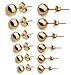 Jstyle Stainless Steel Mens Womens Ball Stud Earrings for Women Round 2-7mm 6 Pairs
