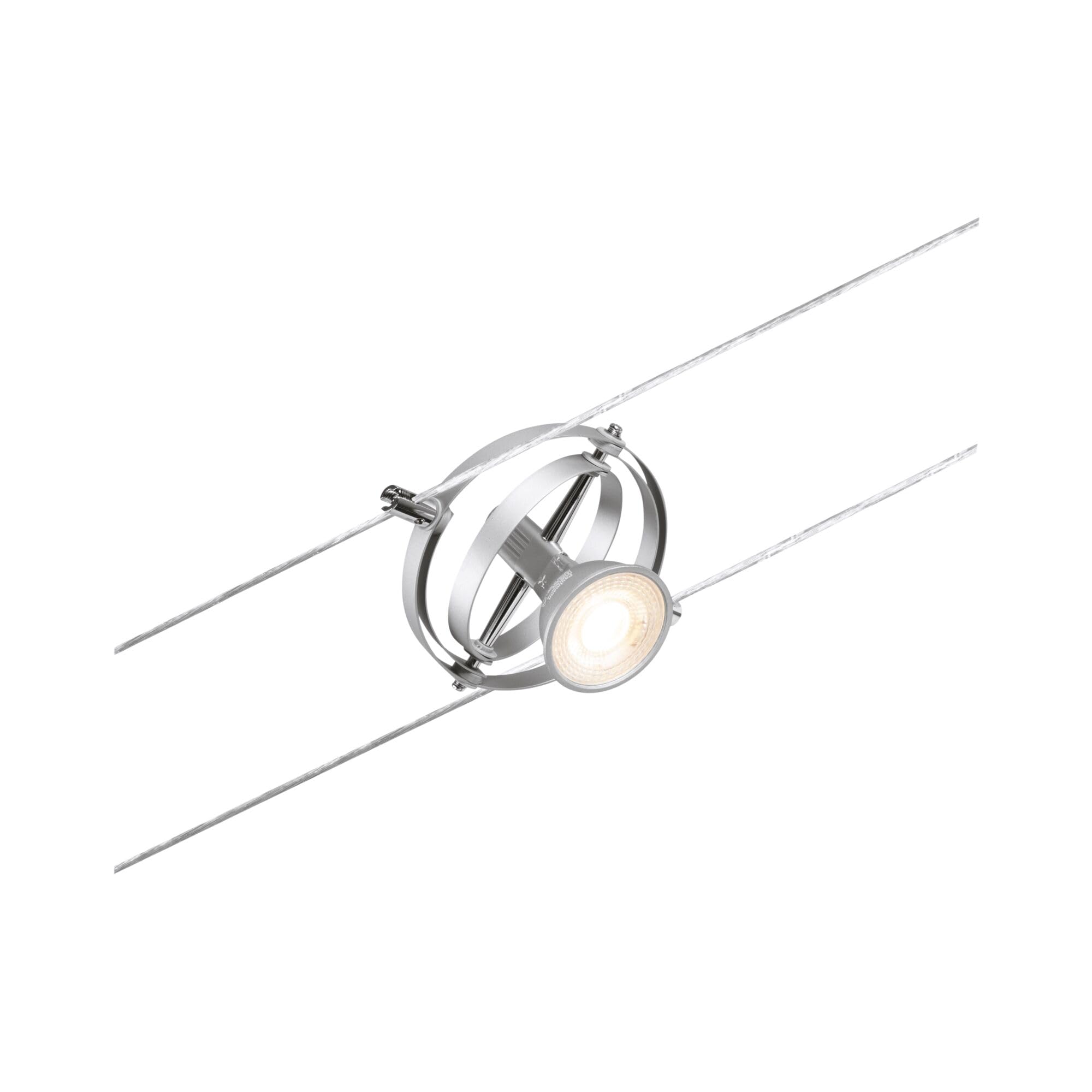 Paulmann 94437 CorDuo Spot Lighting Cardan DC, Max 10 Watt Extendable Cable Lamp Matt Chrome Plastic GU5.3 Wire System Without Bulbs