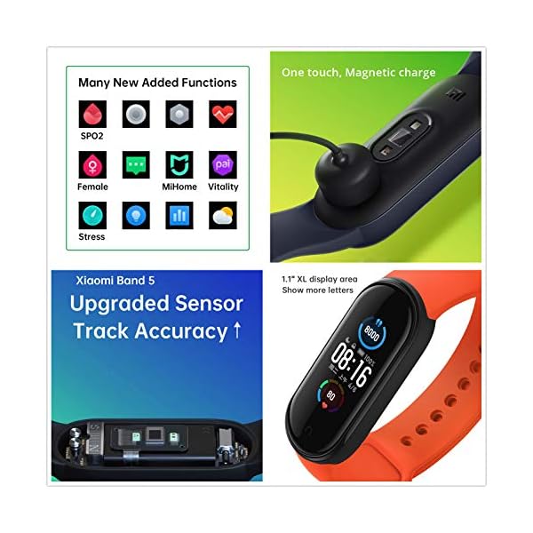 Xiaomi-Mi-Band-5-XMSH10HM-Smart-Fitness-Bracelet-Black Xiaomi Mi Band 5 6934177720192