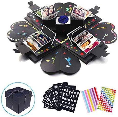 Creative Explosion Gift Box 17.7'' x 17.7'' DIY Handmade Photo Album Scrapbooking Gift Box as Birthday Wedding Proposal Engagement Valentine's Day Anniversary Gifts