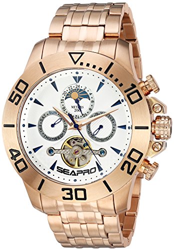 Seapro Men's 'Montecillo' Automatic Stainless Steel Casual Watch, Color:Rose Gold-Toned (Model: SP5135)