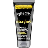 got2b Ultra Glued Invincible Gel, Extreme Hold Hair Gel, 6 oz | Maximum hold, non-sticky, no-flake, silicone-free; for spikes &amp; vertical styles; washes out with shampoo; men &amp; women
