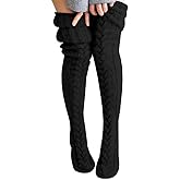 Women's Extra Long Warm Socks Plus Size Cable Knit Thigh High Winter Leg Warmer 105cm Over The Knee Boot Cuffs Stockings