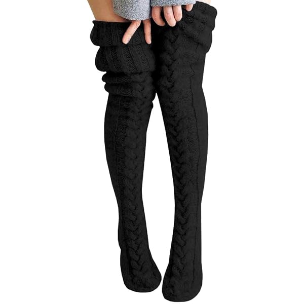 Chaussettes Montantes Femme Hiver En Tricot Torsadé - Moelleuses, Hautes Jusqu'au Genou - Couleur Unie, Parfaites Avec Bottes Et Jupes