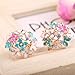 Banggood Lady Charming Bloomy Clover Flowers Rhinestone Ear Stud Earrings Ornaments 2pcs