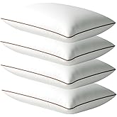 Fabornus Luxury Hypoallergenic Sleeping Bed Pillows - Soft and Supportive - Premium Down Alternative Fill - Ideal for Side, Back, and Stomach Sleepers Queen Size Set of 4