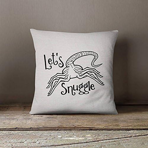 High quality Aliens movie Facehugger Let's Snuggle pillow covr - 16x16inch pillow cover - movie quotes - washable pillow - home textiles - fiber arts