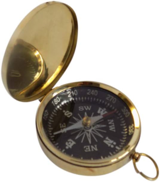 Trinity Church Supply Classic Brass Pocket Black Dial Compass with Lid for Sailing Camping Survival : Sports & Outdoors