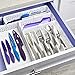 YouCopia LinkedBin Utensil and Silverware Drawer Organizer, White, 2-Piece Set