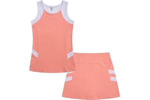 GRANDWISH Girls Tennis Golf Dress Girls Tank Top and Tennis Golf Skirt with Built-in Shorts Outfit Set
