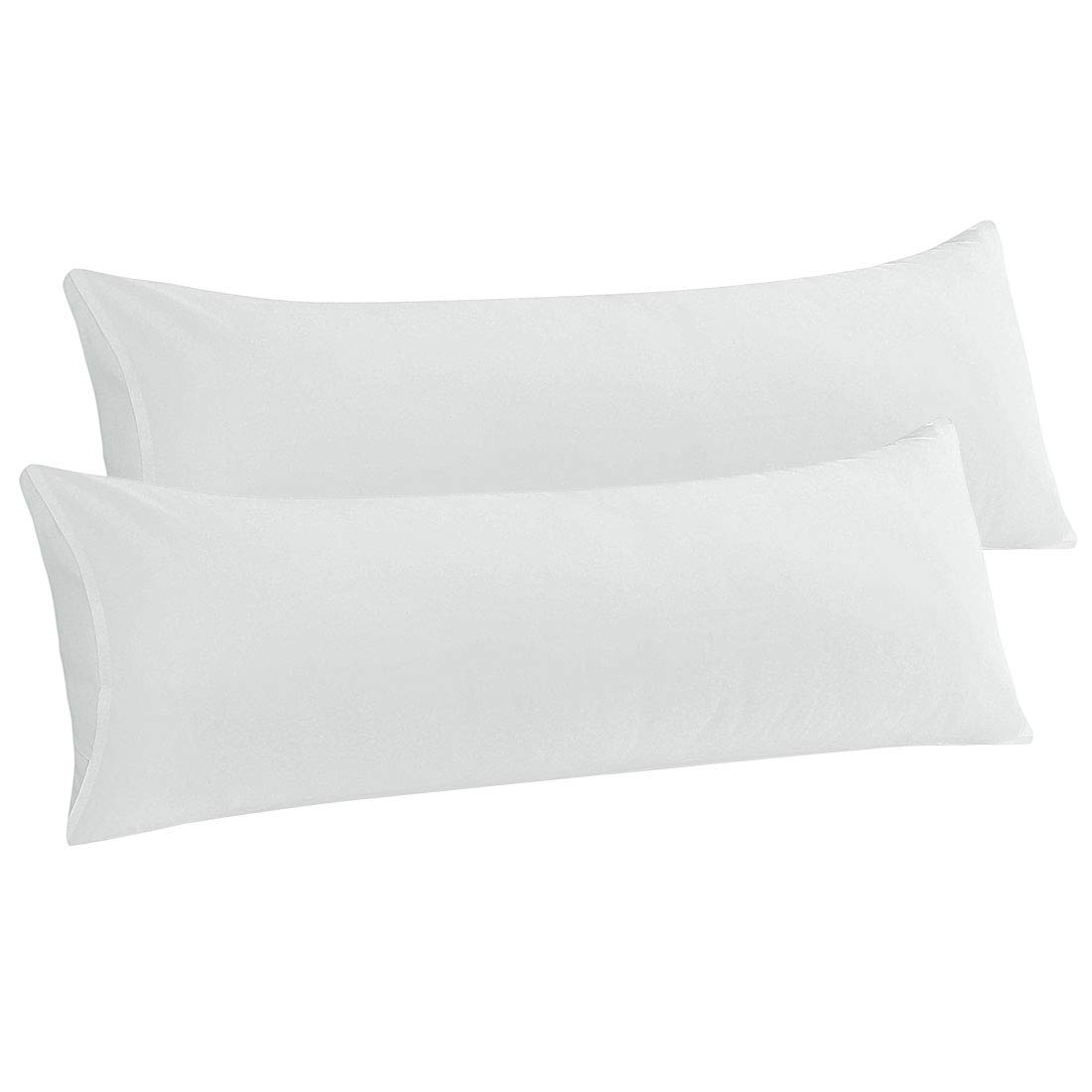 PiccoCasa Body Pillow Cover with Envelope Closure, Set of 2 Pillow Case for Long Bolster Pillow, Soft Microfiber Body Pillow Covers Snow White 50 x 140cm/ 4ft. 6in — image 1