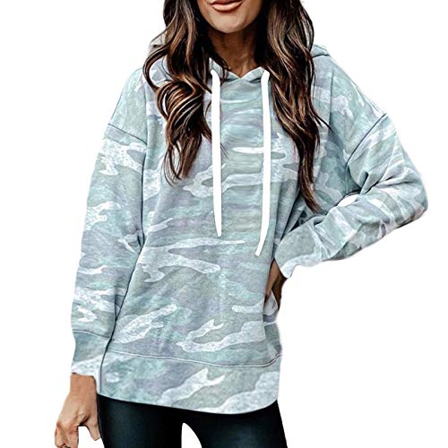 Women Camouflage Print Shirts Pile Hooded Tops Fashion Cotton T