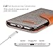 GMYLE iPhone 7 Case Magnetic Wallet, iPhone 8 Wallet Case, PU Leather Folio with Kickstand Flip Cover Protective Card Slot Holder Canvas Fabric for Apple iPhone 7 & 8 - Aluminium Grey & Brown
