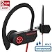 ZEUS Bluetooth Headphones Wireless - Mens Womens Running Headphones - Best Sports Wireless Earbuds Earphones - IPx7 Wireless in-Ear Headphones - Sport Bluetooth Headphones (up to 10 h) (Red)