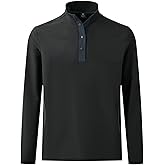 M MAELREG Mens Half Button Golf Pullover for Men with Pockets Mock Neck Sports Dry Fit Lightweight Long Sleeve Mens Pullover