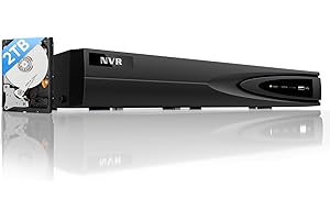 HITOSINO 4K 8CH POE NVR 7608, 8 Channel PoE Port NVR, 4K/5MP/4MP/3MP/1080P HD Network Video Recorder with Audio, Human/Vehicle Motion Detection, H.265+, 2TB HDD Installed, iVMS4200/SADP