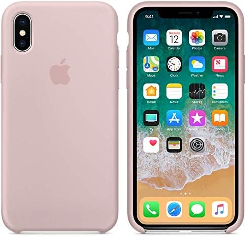 iPhone X Case, TTW Tech Soft Liquid Silicone Shock-Absorption Case with Soft Microfiber Cloth Lining Cushion for iPhone X/10 (Pink Sand)