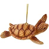 Sea Turtle Ornament- Hanging Christmas Tree Decoration Figurine Beach Ocean Marine Life, 3 inch