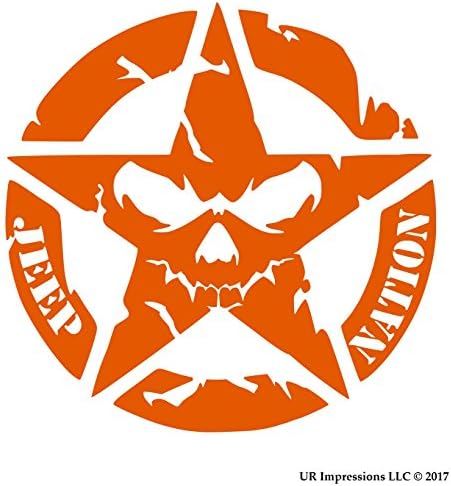 IOrn Jeep Nation Decal Vinyl Sticker|UR Impressions|Cars Trucks SUV Walls Laptop|INTENSE ORANGE|5.5 In|URI026-IO