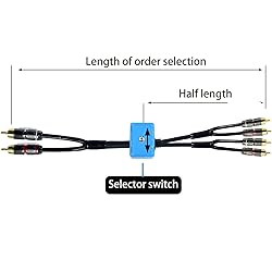 25ft Sound Channel swicher 2 Male to 4 Male RCA