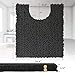 Yimobra Toilet Rug U Shaped Washable 24x20 Inch - Ultra Soft Absorbent Chenille Bath Rugs for Toilet, Quick Dry & Machine Washable, Non Slip Contour Bathroom Mat, Dark Gray