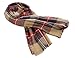 QIXING Women's Tassels Soft Plaid Tartan Scarf Winter Large Blanket Wrap Shawl Brown Red