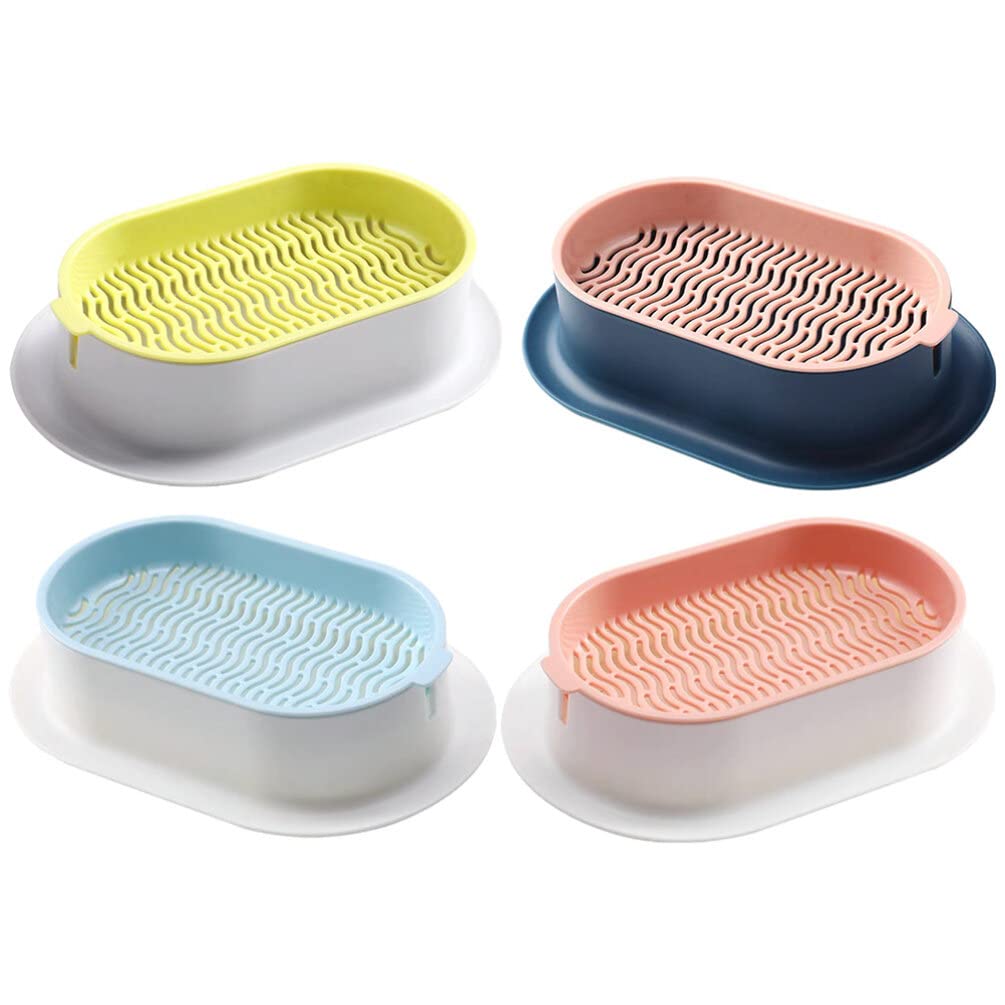 DOITOOL 4Pcs Cat Grass Planter Tray Plastic Catnip Cat Grass Box Plant Planting Box Nursery Cat Plant for Cat, Dogs and Other Pets