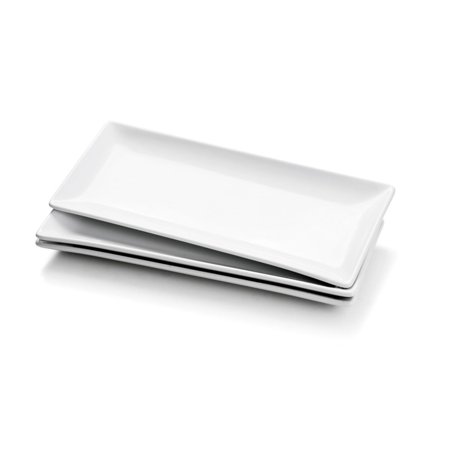 Photo 1 of Miicol Porcelain Serving Platters Set of 3, Large Serving Trays 14 Inch, White Rectangle Plates, Ceramic Serving Dishes for Party, Restaurant, Buffet, Steak, Dessert, Salad, Fruit, Microwave Safe