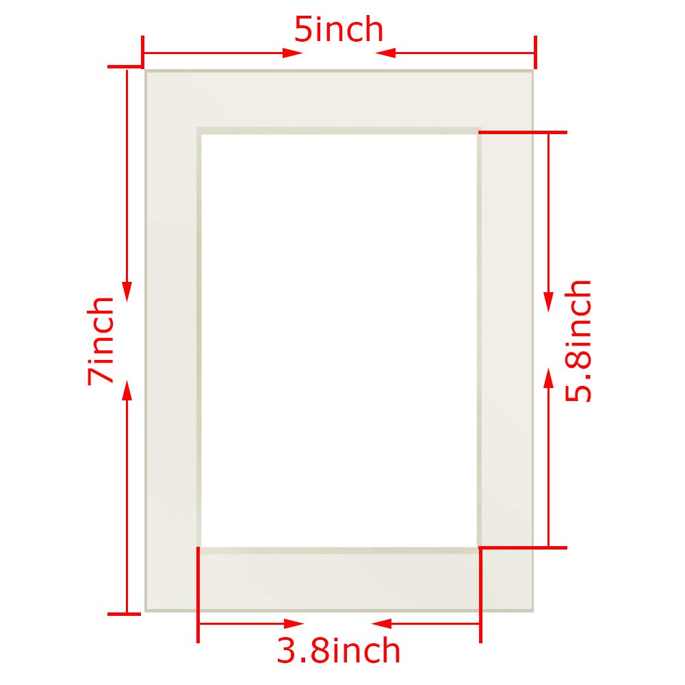 8x10 Picture Frame Mats for 5x7 Pictures with White Core Bevel Cut Pack