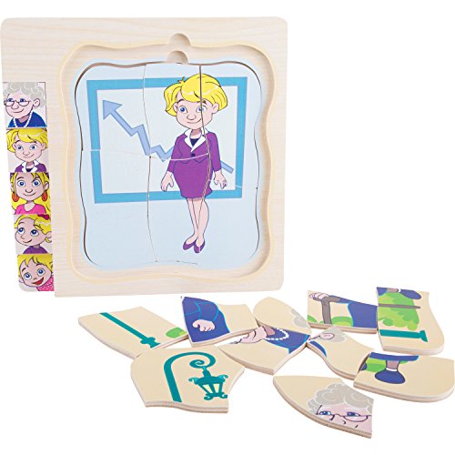 small foot 11028 by Legler Schichtenpuzzle Omas Leben Spielzeug, Mehrfarbig – Bild 5