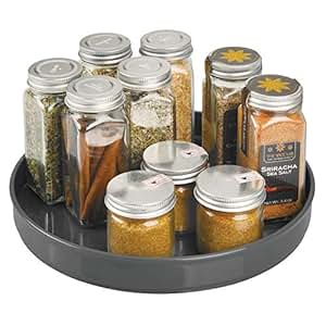 mDesign Plato giratorio para estantes de cocina - 22,9 cm de diámetro