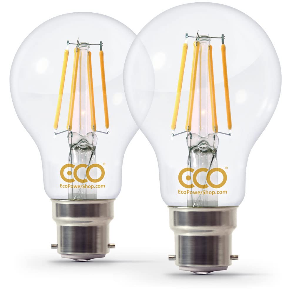 ECO Luxurious 40W Energy Saving LED Light Bulb, Low Energy 4W LED Filaments, Warm White, Clear Glass, B22 Bayonet, Perfect for Kitchen and Home, Long-Lasting 25000Hrs Lifetime