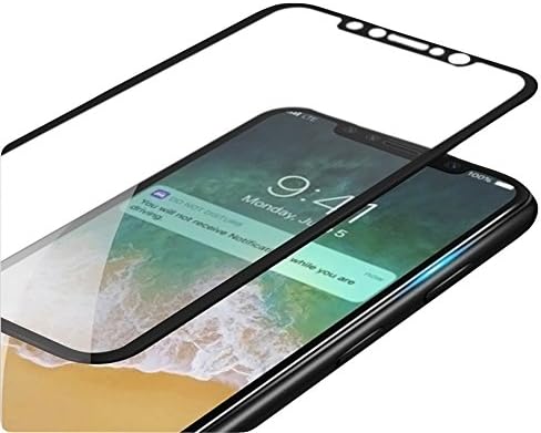 iPhone X Screen Protector, Tempered Glass, Full Frame, Anti-Fingerprint, 0.2mm Thickness, HD Clear Screen, 9H Hardness, 5D Cover, Edge to Edge for Apple iPhone X