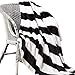 NTBAY Minimalism Series Throw Blankets Double-Layered Flannel Plush Velvety Super Soft Cozy Warm with Black and White Printed Pattern(70