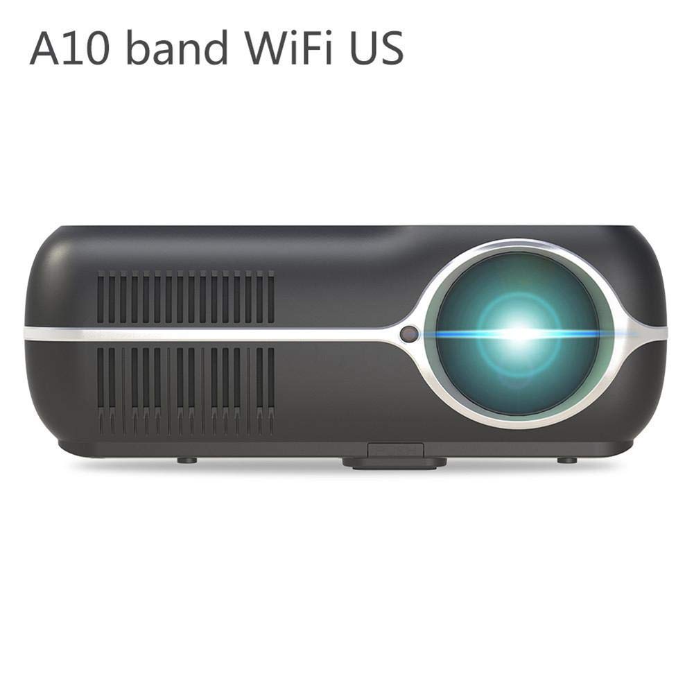 LEDインテリジェントプロジェクター 720Pビデオプロジェクター、   オフィス用マルチメディアムービープロジェクター、 ホームシアターエンターテイメントゲームパーティー  ブラック B07P8TJ88L