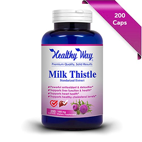 Pure milk thistle supplement 1000mg 200 capsules max st…