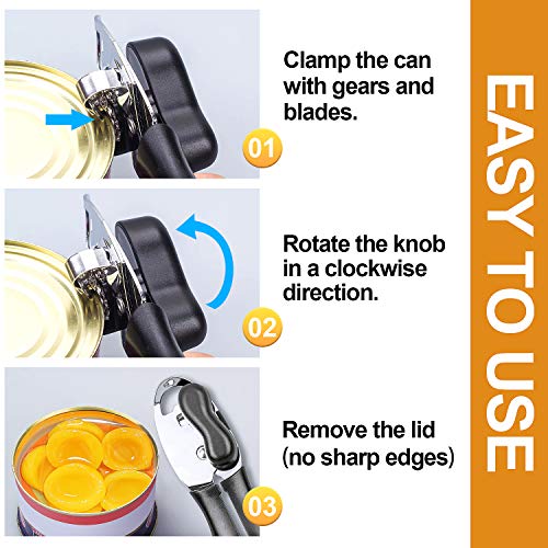 image for ZEVEZ Can Opener Manual Durable Stainless Steel Can Openers for Senior