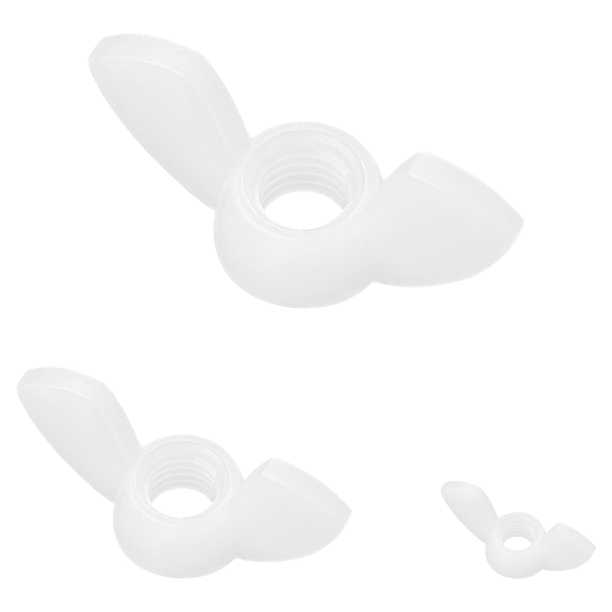 30 PCS M4 M6 M8 Nylon Wing Nuts,Hand Twist Tighten Butterfly Shapes Nut (White)