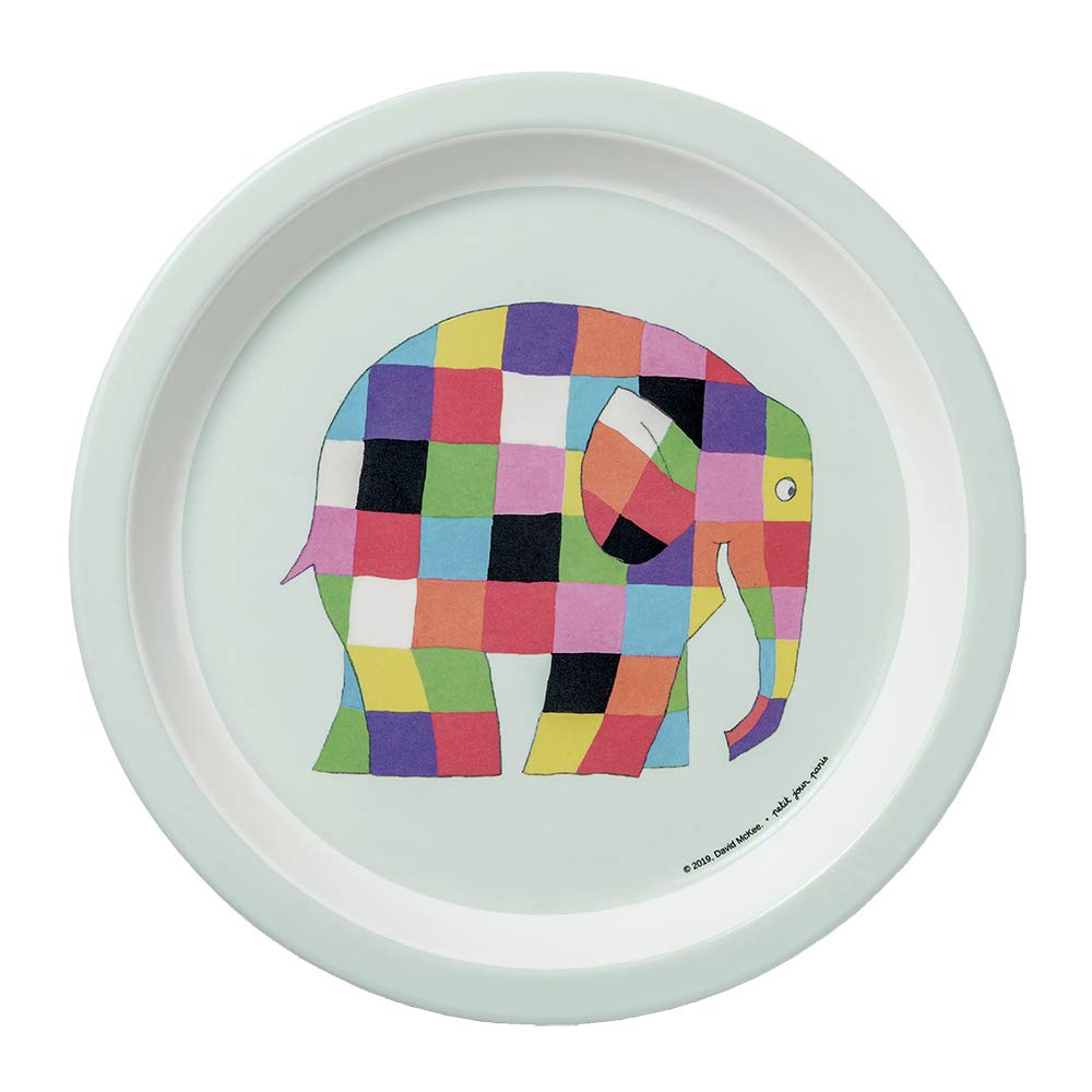 Petit Jour Paris - Baby Plate Ø 18 cm Elmer - Enjoy Your Very First Meal!, Multicoloured