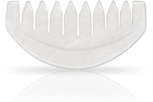 LEOSENSE Gua Sha Comb, Natural White Jade Stone Scalp Massage Comb, Facial GuaSha Tool for Lift and Puffiness, Jade Gua Sha Scraping Therapy Massager for Full Body Relax