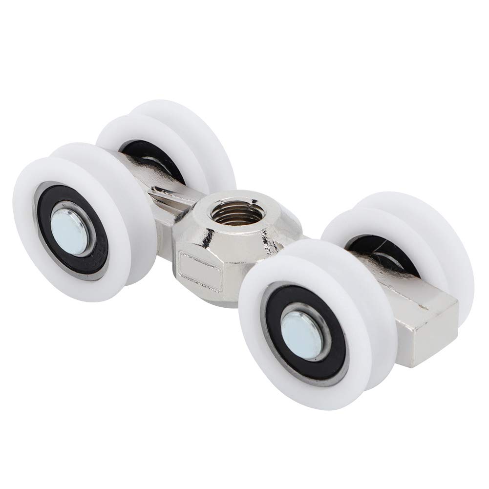 4 Wheels Hanging Door Wheels, Sliding Door Roller Slider Heavy Duty Small Furniture Wheel Barn Door Hardware Rollers Slider Overhead Rollers Bearings