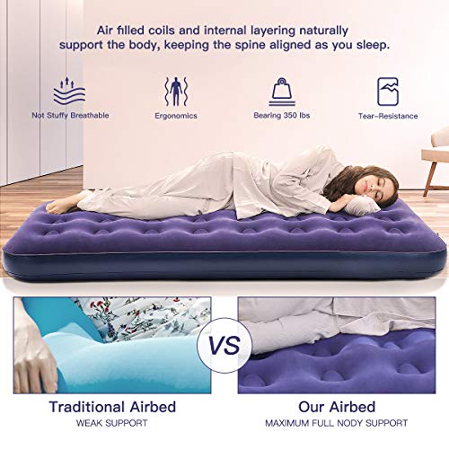 Bedped Twin Camping Air Mattress with Electric Pump Durable