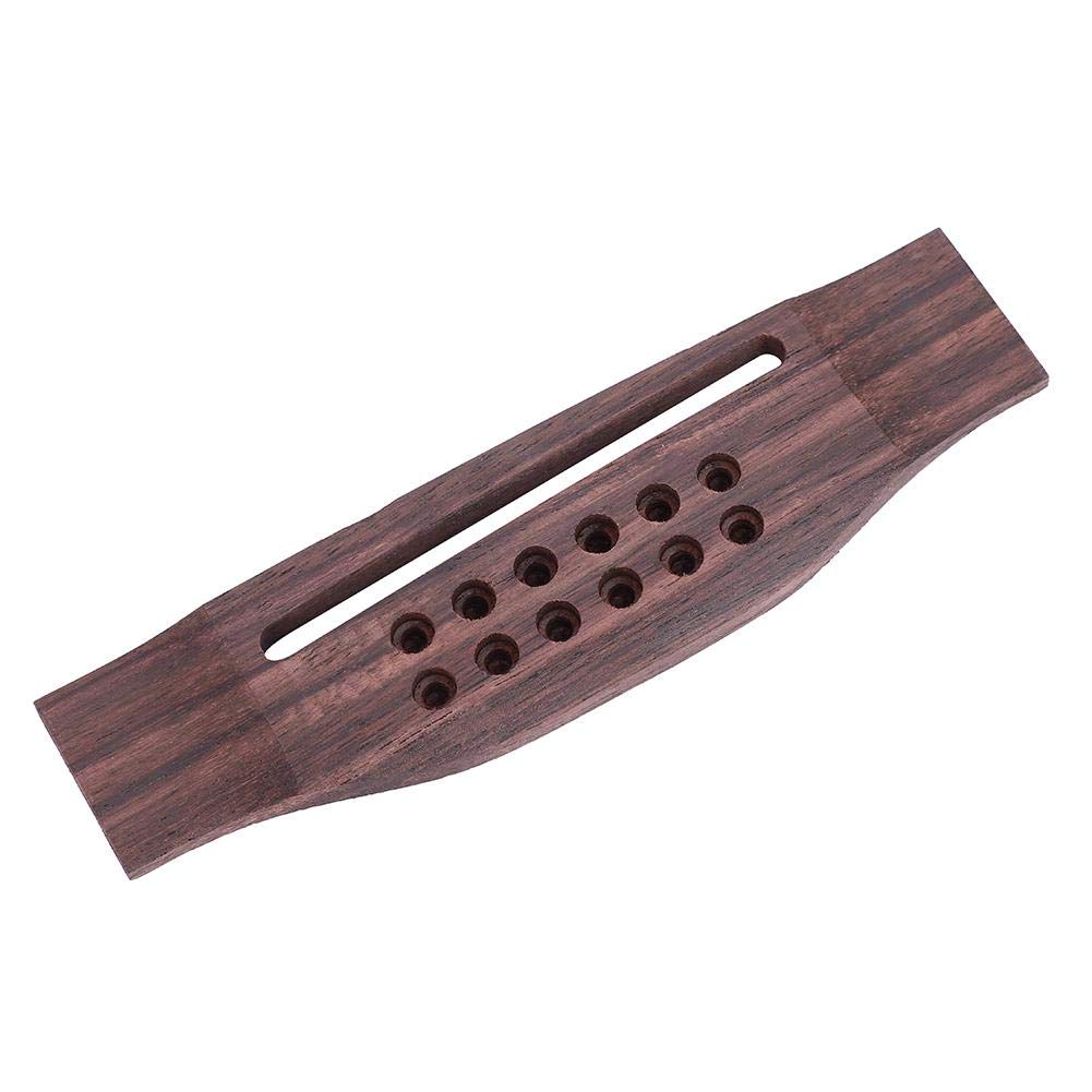 12 Strings Guitar Bridge, Rosewood Bridge Saddle for 12-String Acoustic Guitar Accessory Parts
