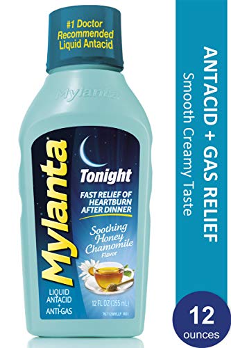 Mylanta Antacid and Gas Relief, Tonight Formula, Honey-Chamomile, 12 Fluid Ounce