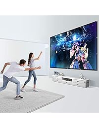 Yome Pantalla de proyector de 120 pulgadas, 16:9 HD, antiarrugas, para interior y exterior, plegable, portátil, con proyección de doble cara para el hogar, oficina, viaje, fiesta, 4K, 3D, blanco