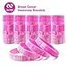 YoleShy 48 PCS Breast Cancer Awareness Bracelets Pink Ribbon Silicone Sports Bracelets for Women Men