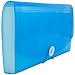 JAM PAPER Accordion Folders - 13 Pocket Plastic Expanding File - Check Size - 5 x 10 1/2 - Blue - Sold Individually