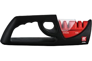 ZWILLING 4 Stage Pull-Through Knife Sharpener - Safety Grip, Non-Slip Base, for Western/Asian Honing, Black, Regular, 32602-0