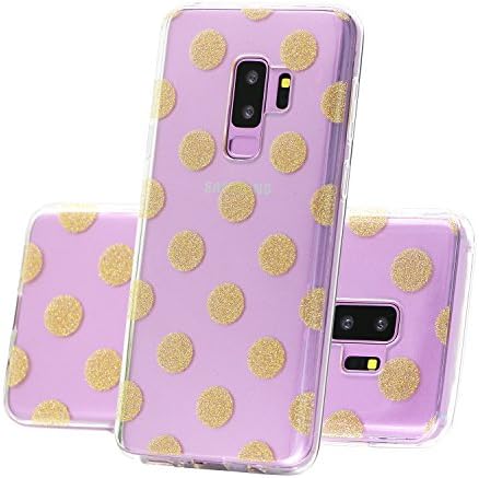 GoldSwift Galaxy S9 Plus Cases, Glitter Sparkle Shiny Clear Case for Samsung Galaxy S9 Plus (Gold Polka Dot)